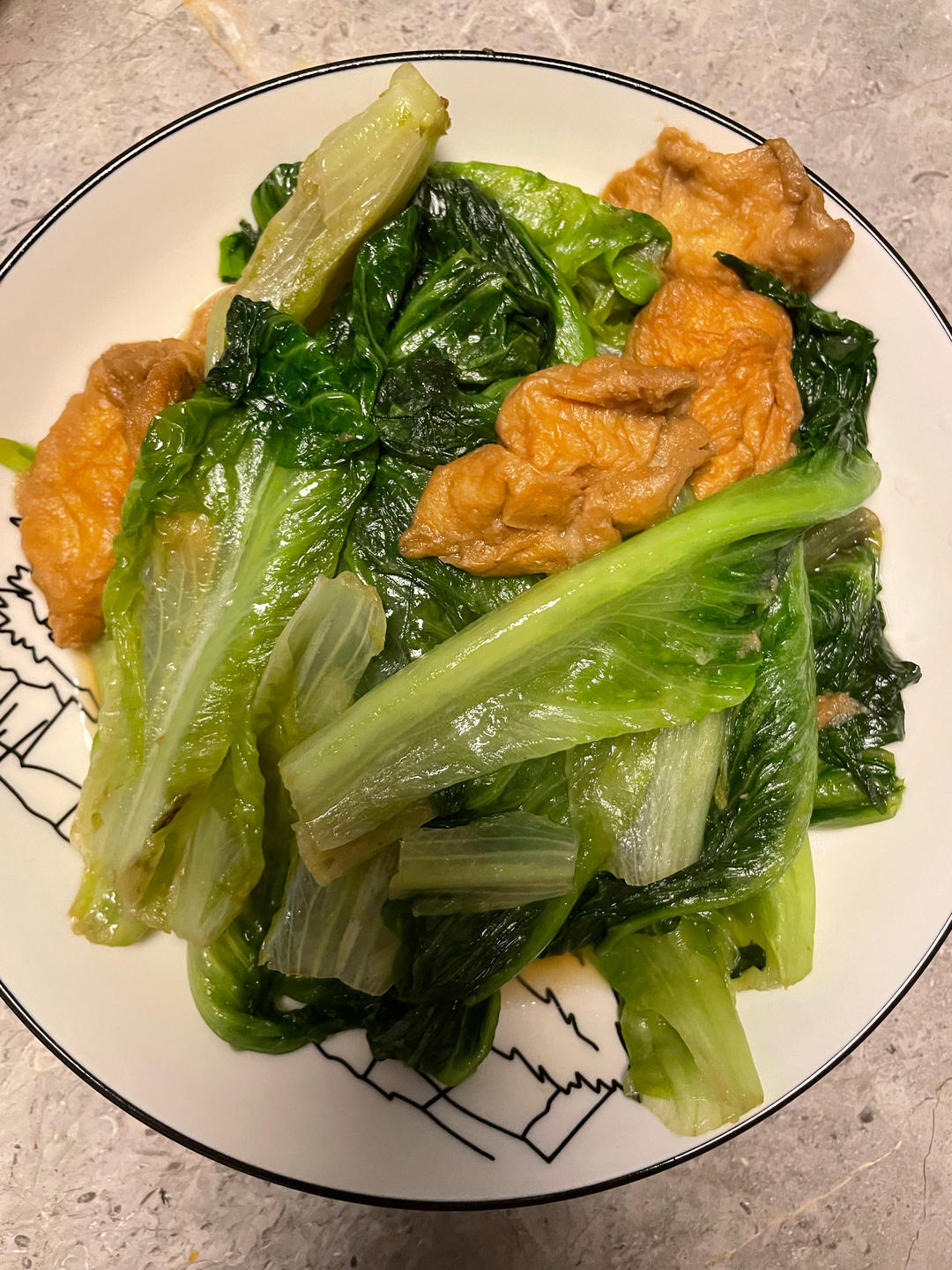 娃娃菜炒油面筋