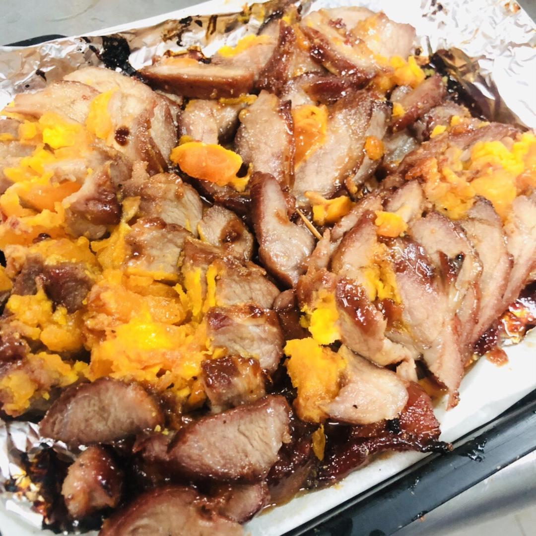 咸蛋叉烧肉（好吃得爆炸）