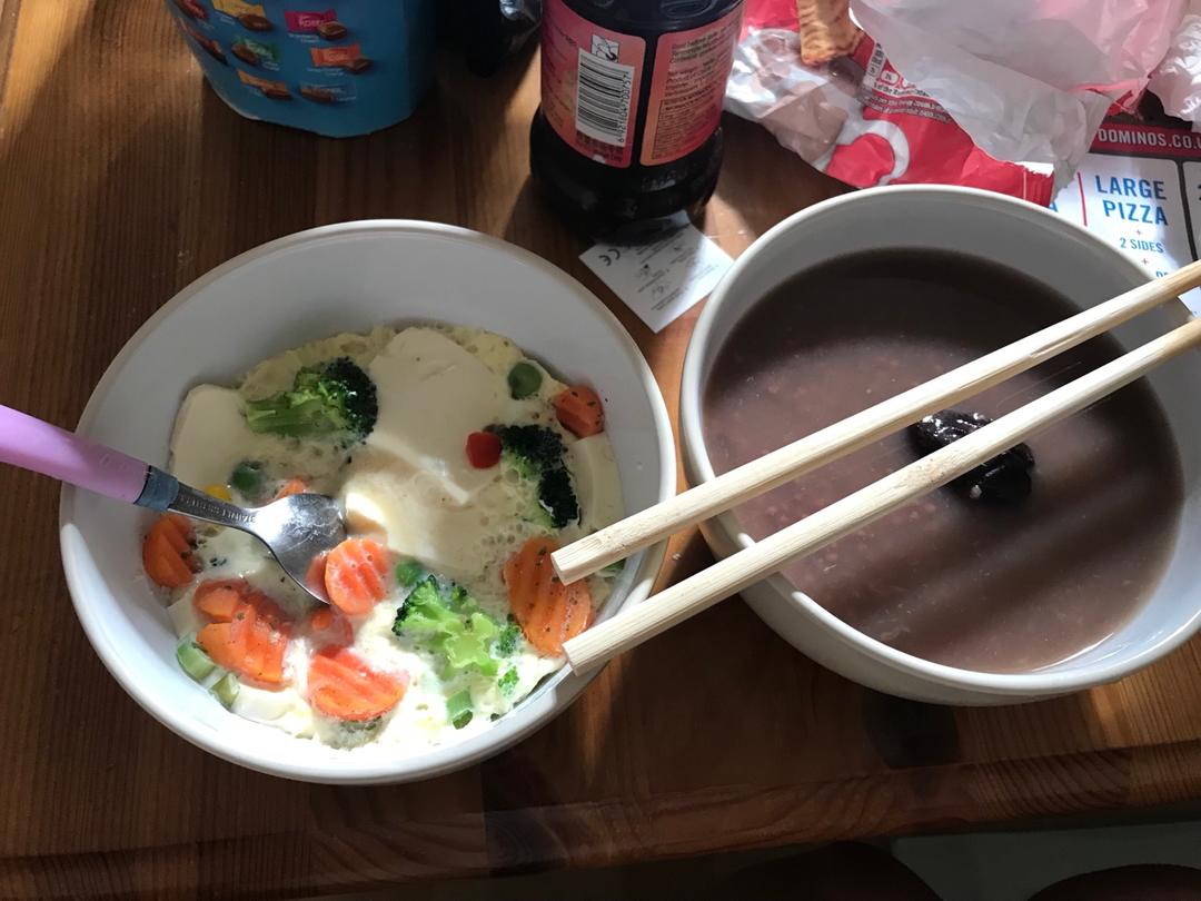 五分钟鸡蛋豆腐羹（附盒装豆腐脱模大法！）