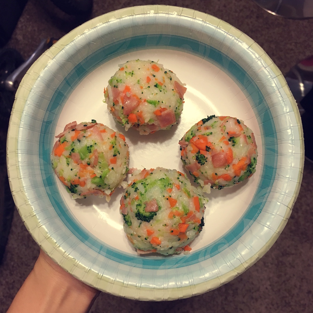 三色烤饭团