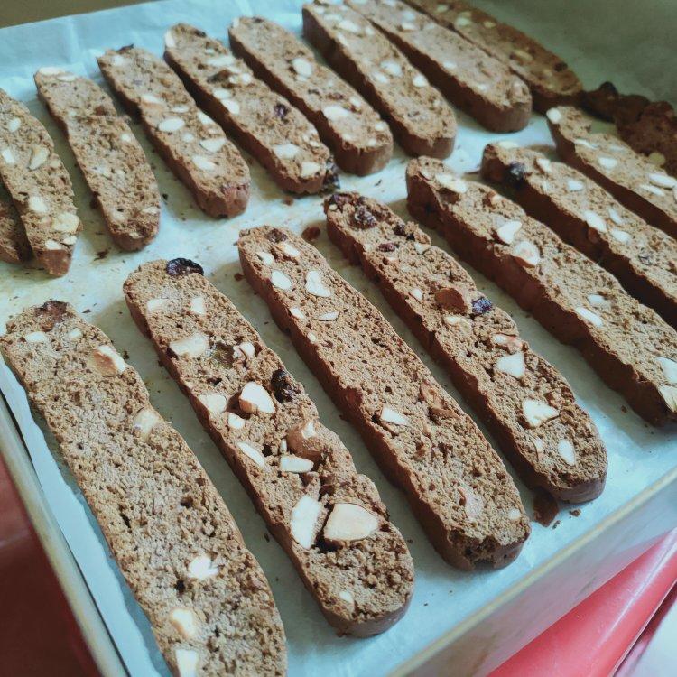 可可坚果意式脆饼 北鼎烤箱食谱 比斯考提Biscotti 全麦饼干 减肥零食
