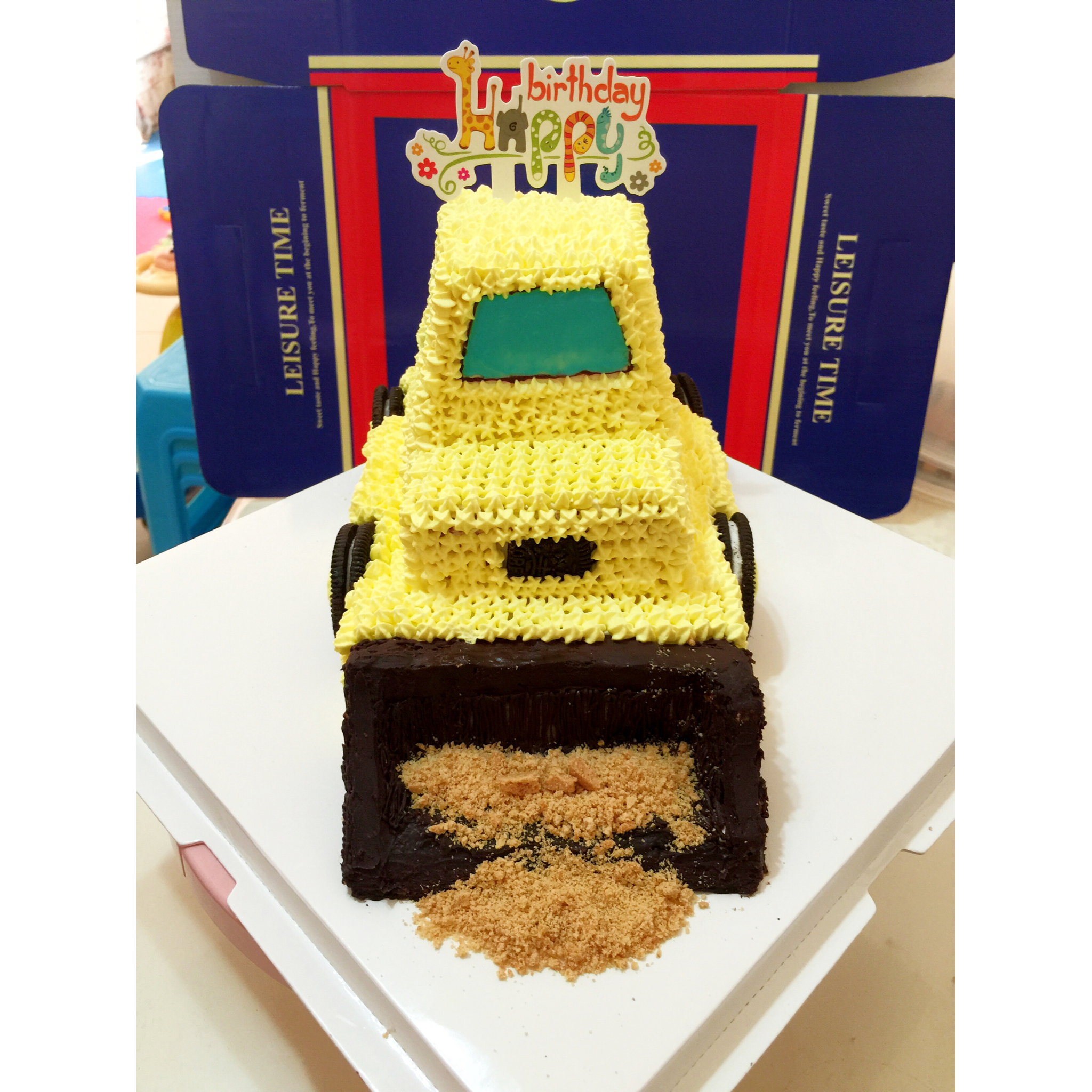 立体蛋糕之挖掘机推土机