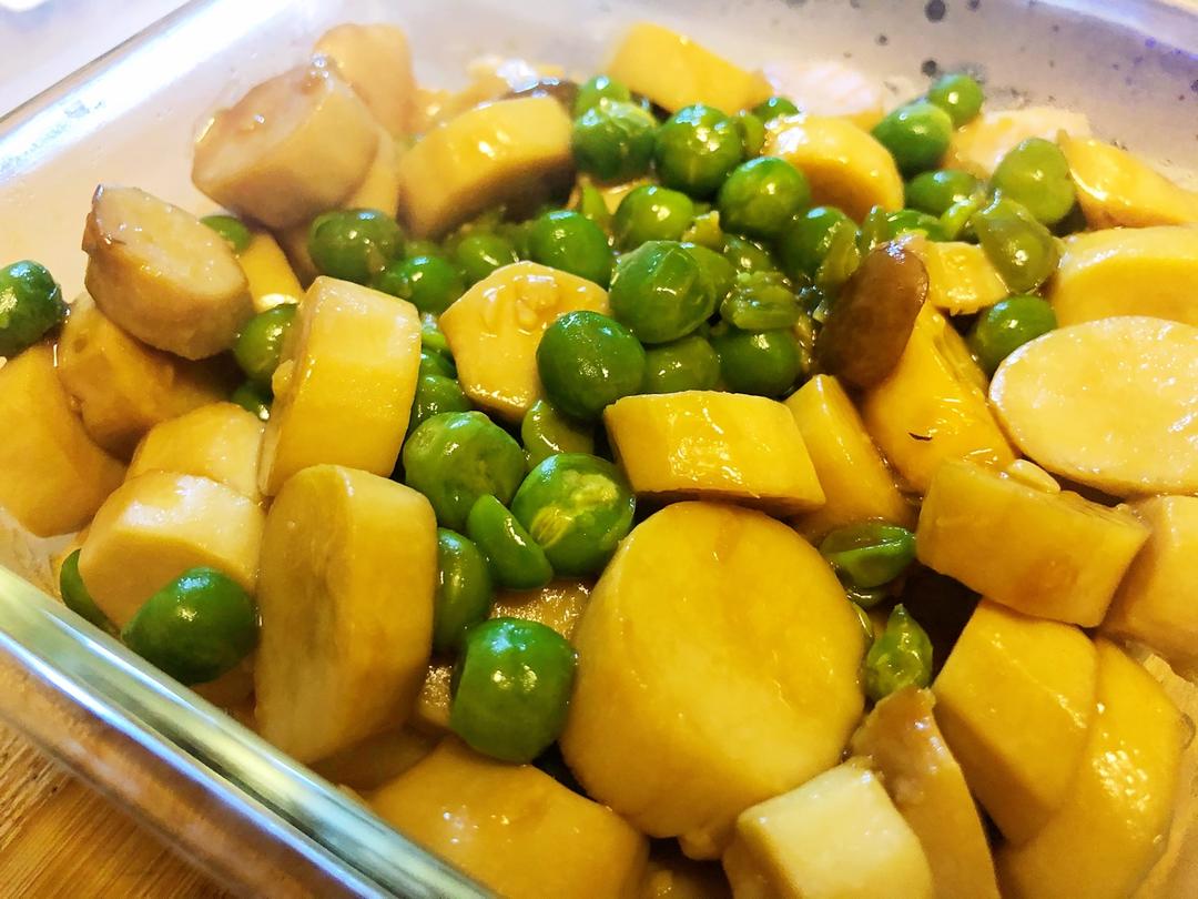 小炒豌豆杏鲍菇-豌豆清甜、杏鲍菇脆嫩