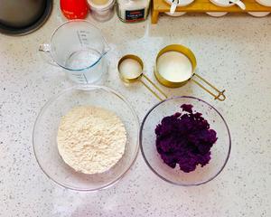 全麦紫薯小饼-柔软劲道烫面饼-无油低卡的做法 步骤1