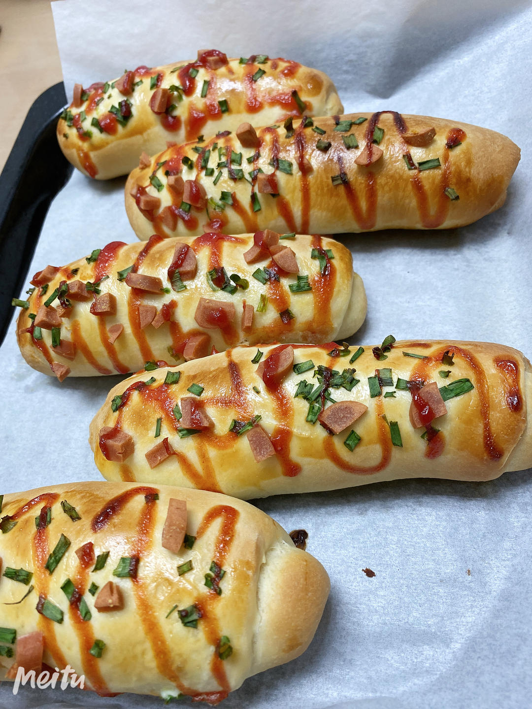 香葱火腿肉松面包
