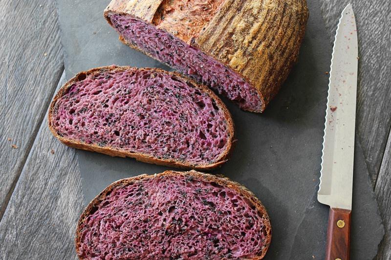紫薯黑芝麻天然酵种欧包丨健康·烘焙的做法