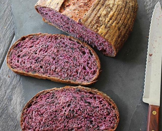 紫薯黑芝麻天然酵种欧包丨健康·烘焙的做法