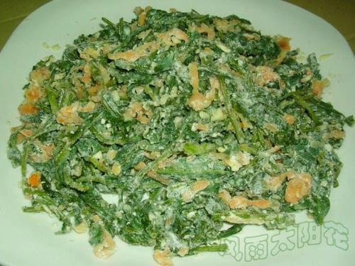 蒸空心菜叶胡萝卜丝