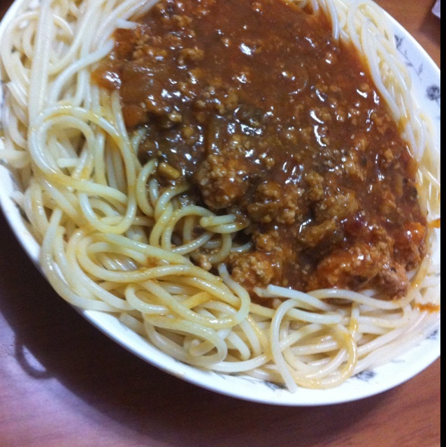 蕃茄蘑菇肉酱意大利面