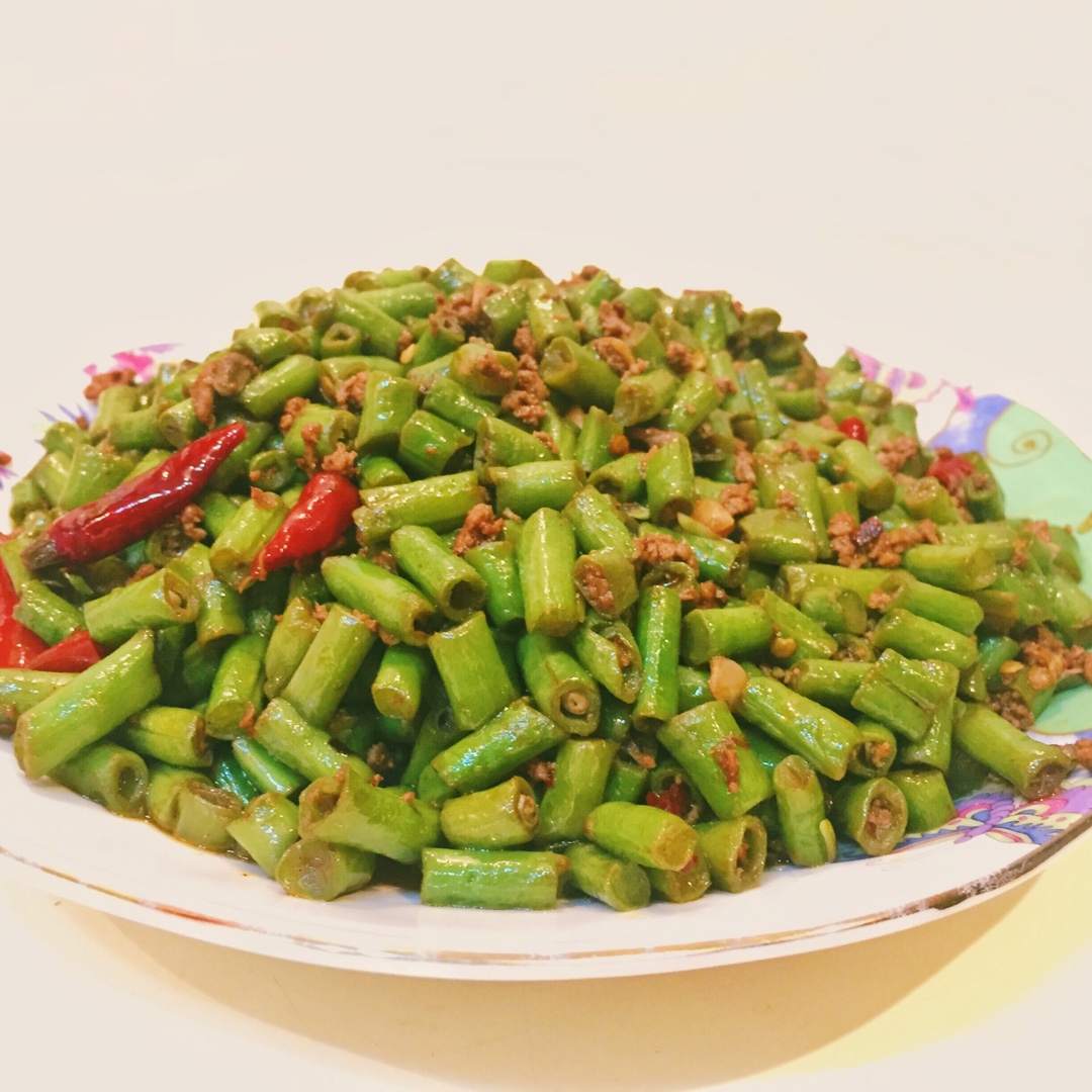 肉沫豆角下饭菜