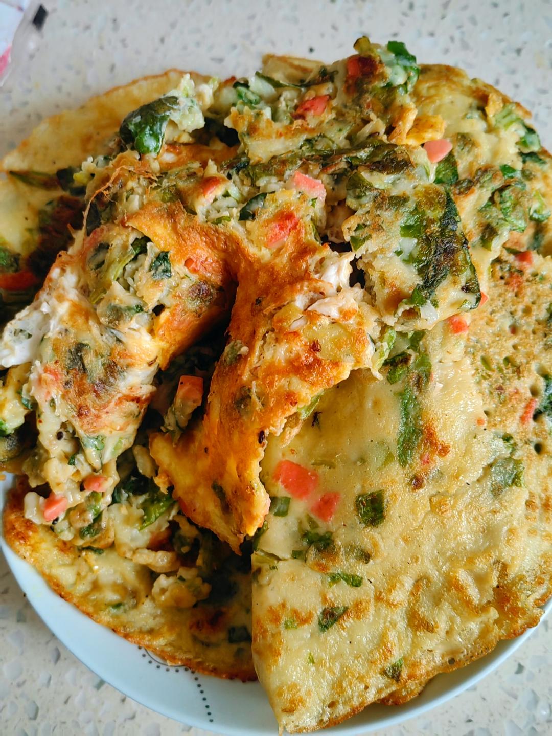简单快手蔬菜鸡蛋煎饼