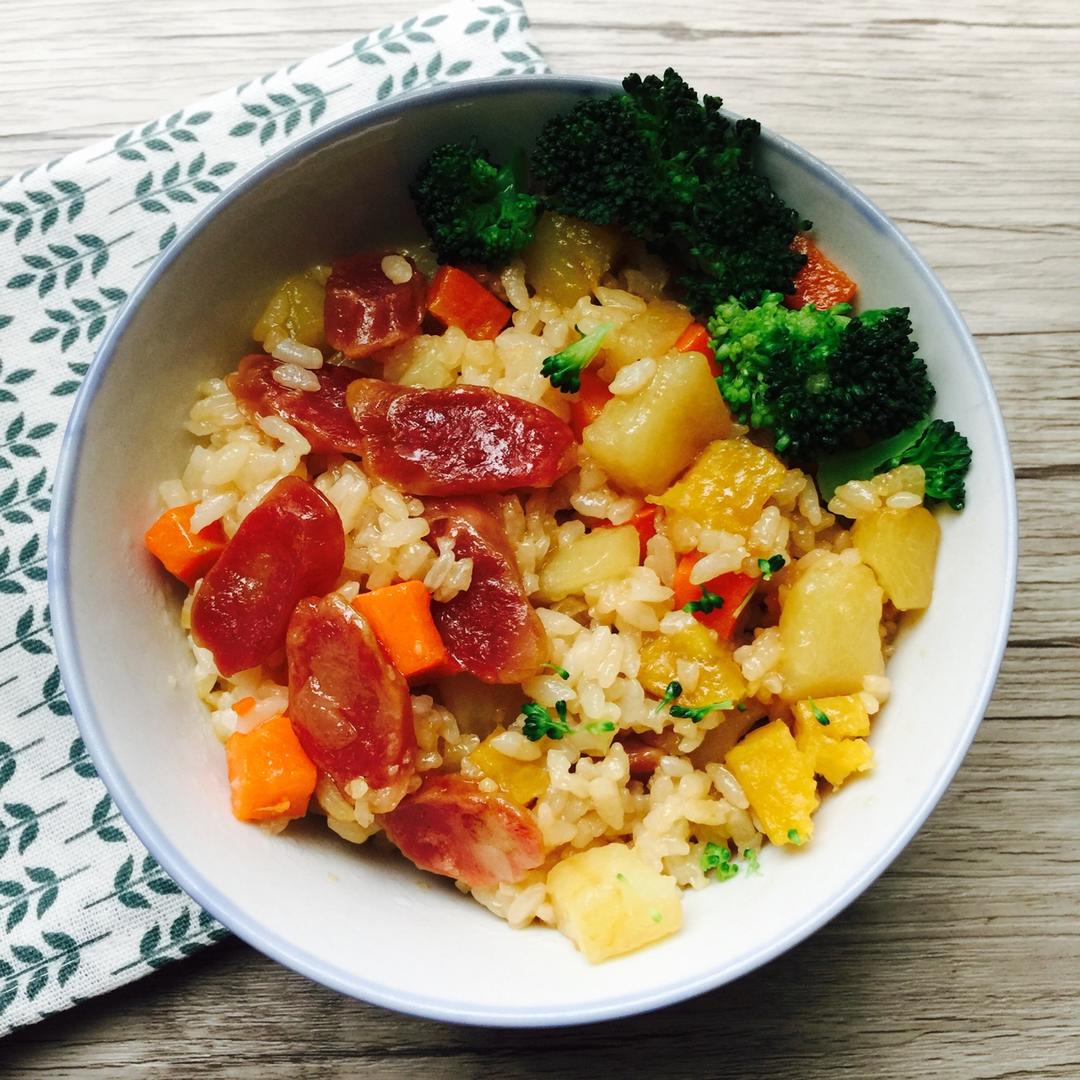 腊肠红薯焖饭（电饭锅快手版）