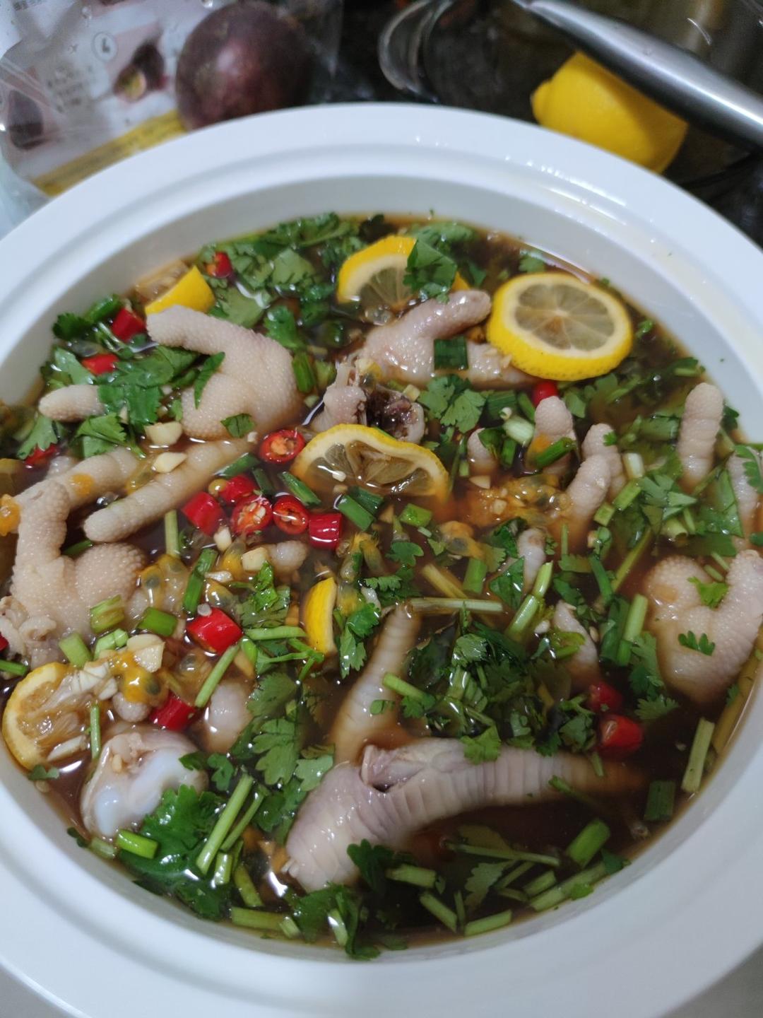 🍋柠檬百香果🌶️酸辣网红鸡爪