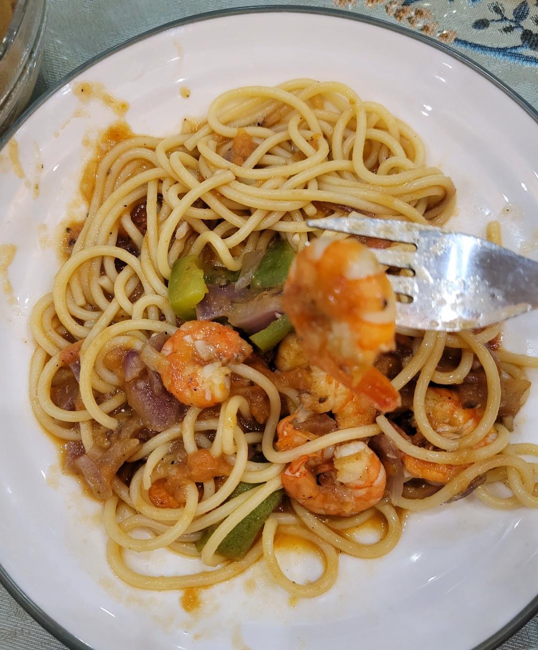 家常番茄虾仁意面