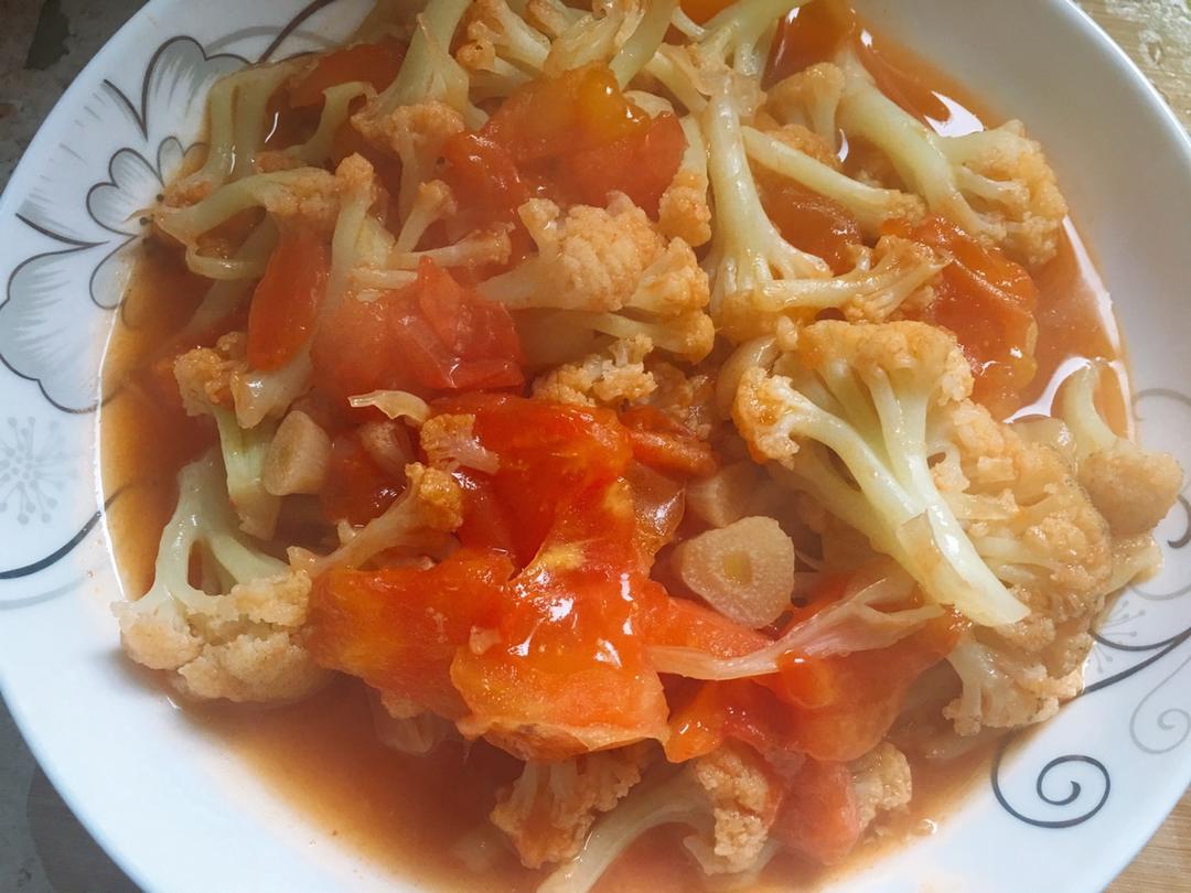 有机花菜炒西红柿