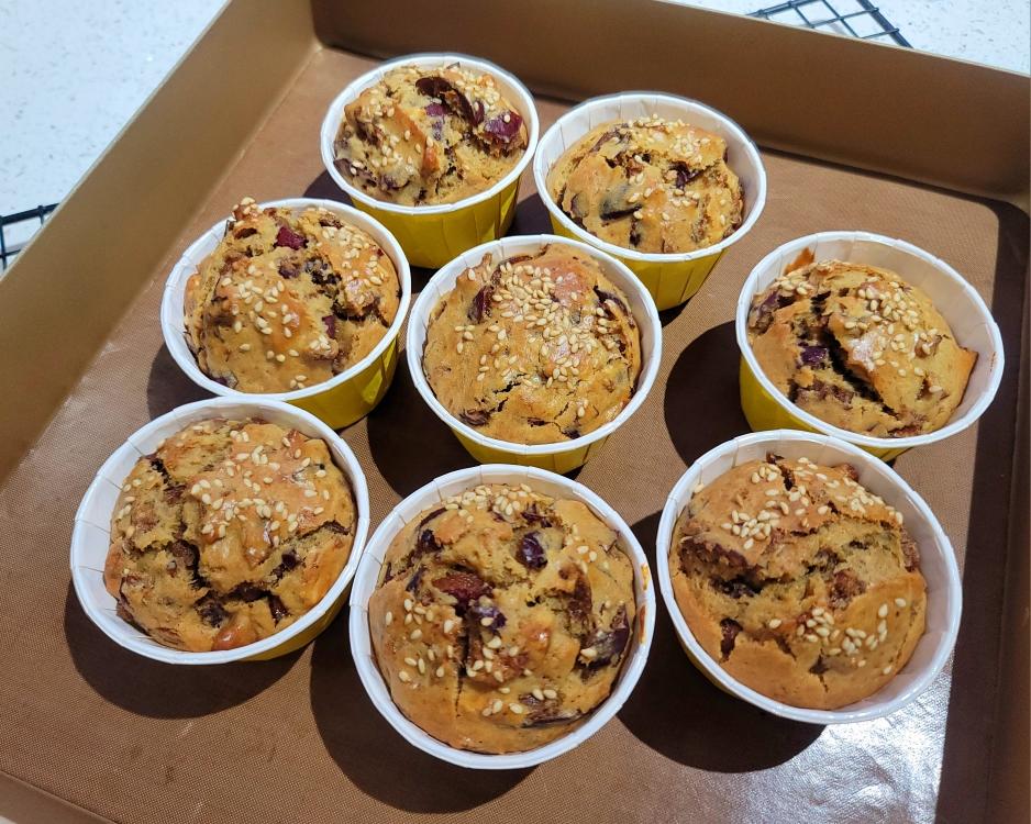 搅一搅就好的红枣红糖核桃马芬