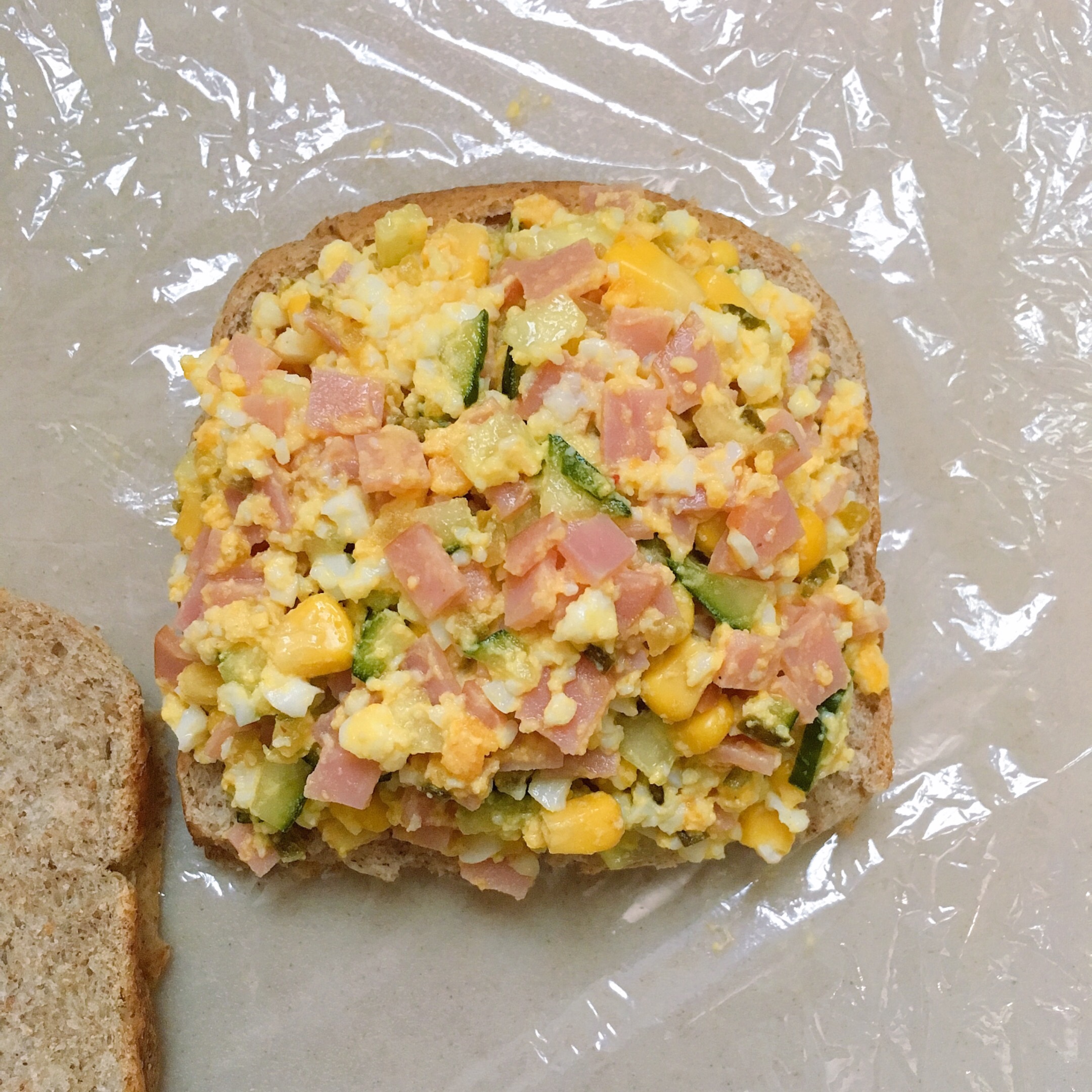 （我的减脂早餐23💕）轻食•『青瓜鸡蛋沙拉三明治』的做法 步骤5