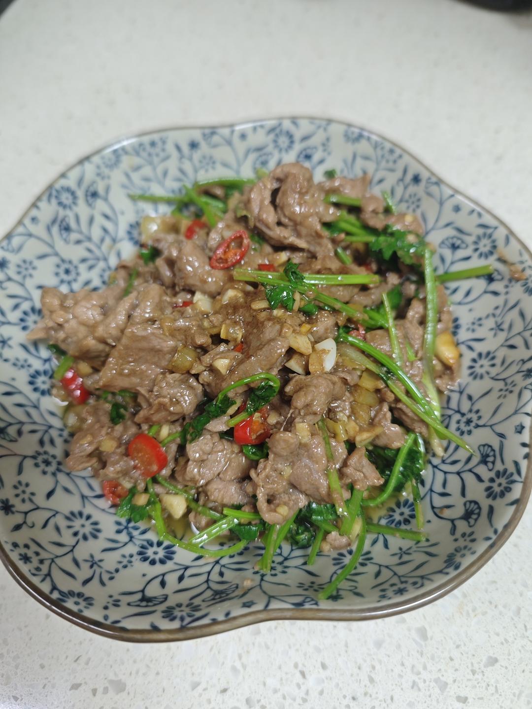 香菜炒牛肉，香辣下饭，爱吃香菜的朋友看过来，拌饭绝了