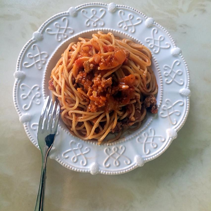 蕃茄蘑菇肉酱意大利面