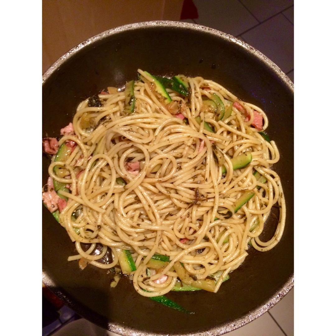 可能是最好吃系列--橄榄菜培根意面