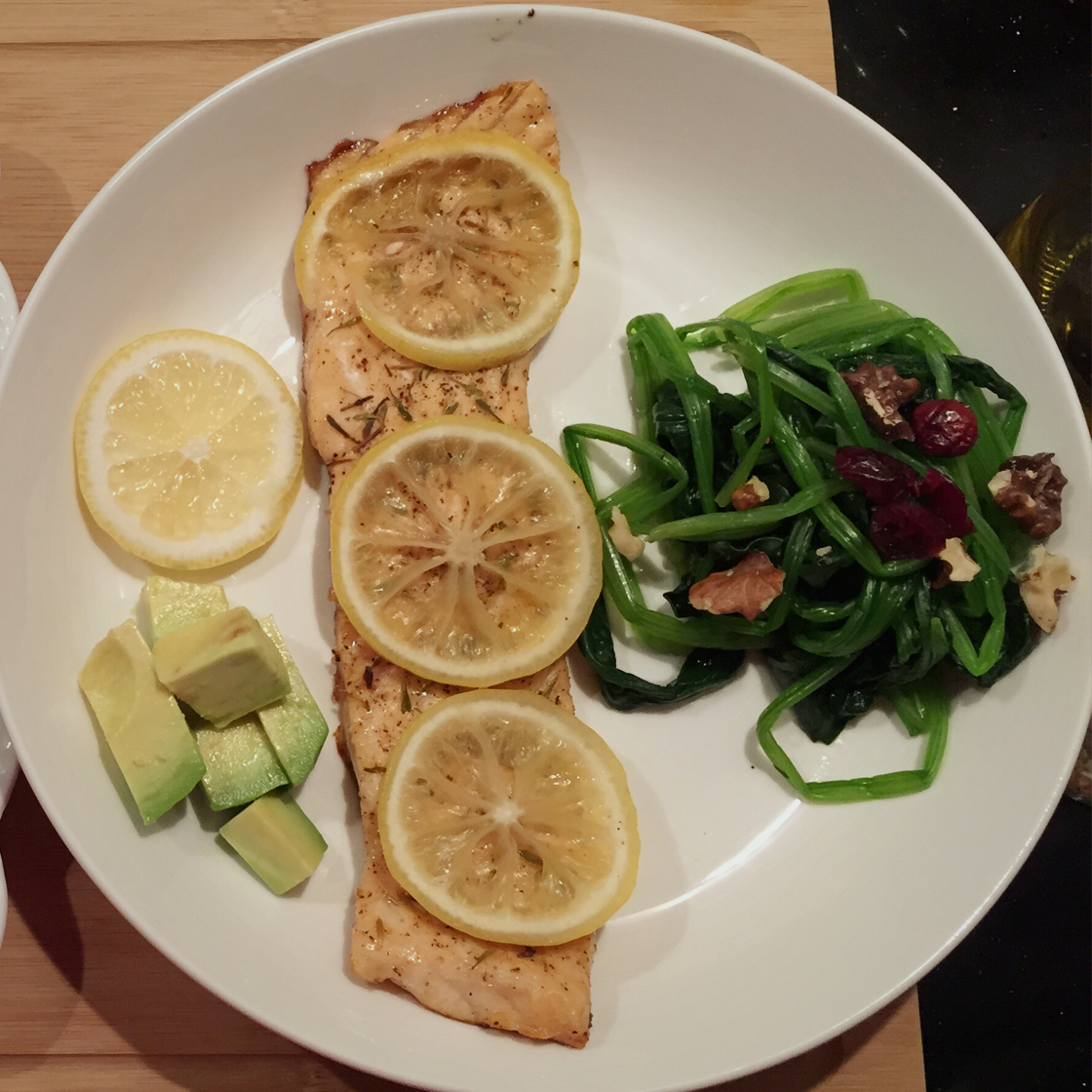 柠檬迷迭香烤三文鱼