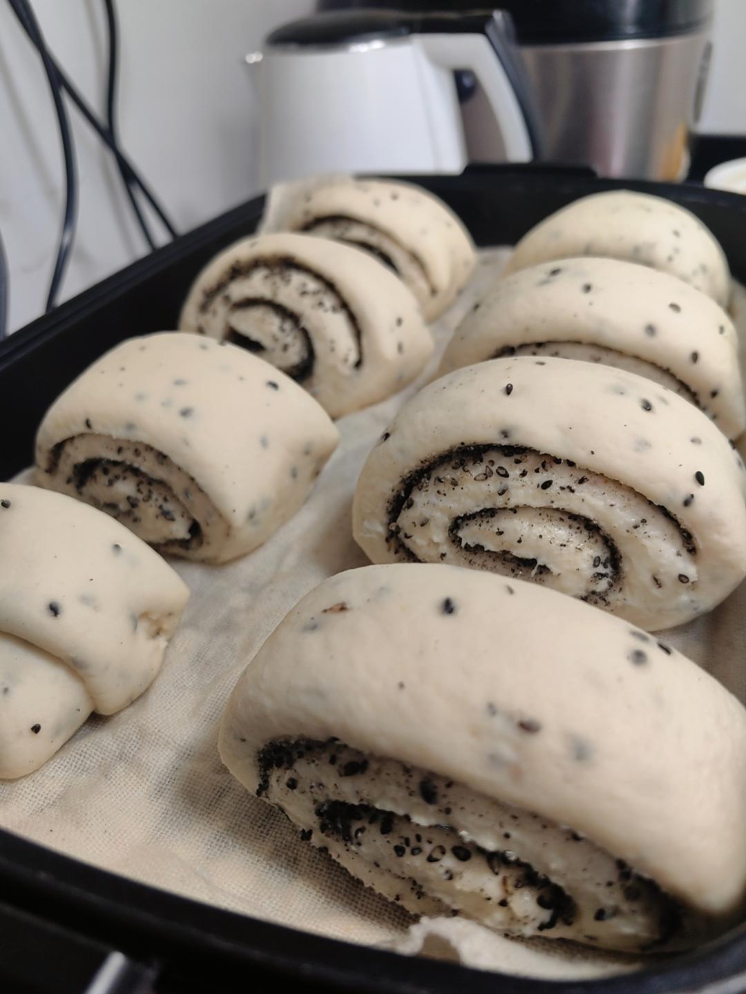 奶香黑芝麻馒头（一次性发酵）