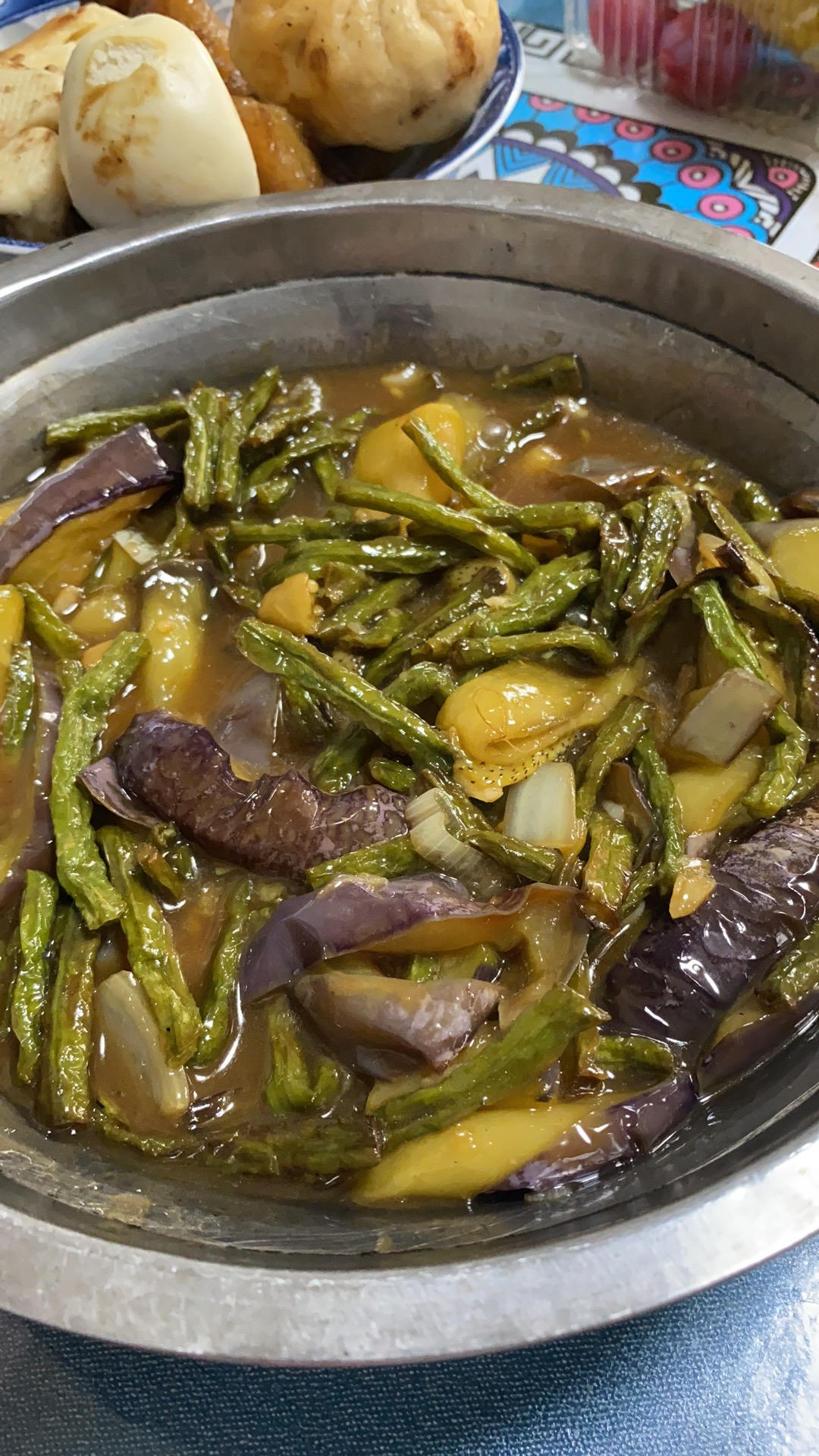 美味可口的豆角烧茄子！原来饭店都是这样做的