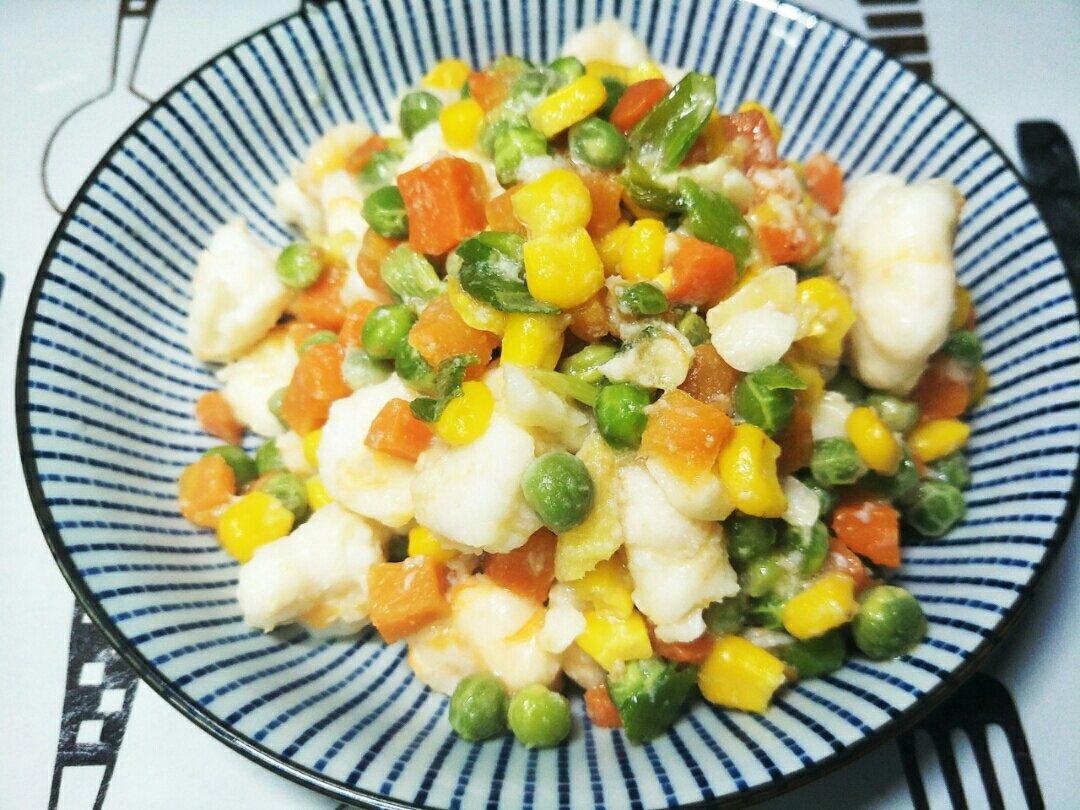青豆玉米炒虾仁