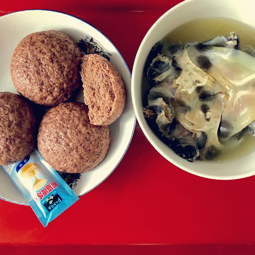 减脂主食黑全麦馒头