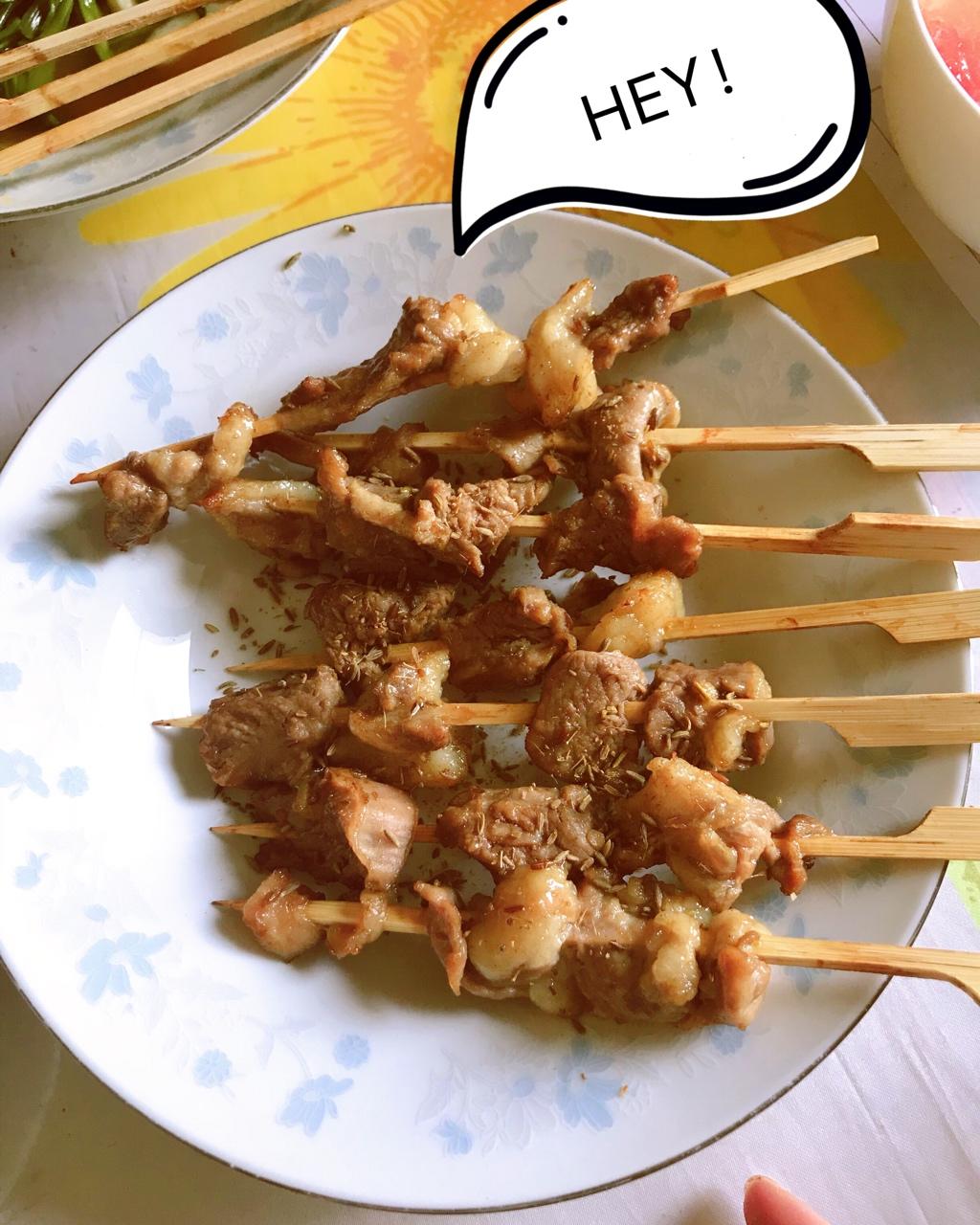 低落de蘑菇做的烤羊肉串(烤箱版)