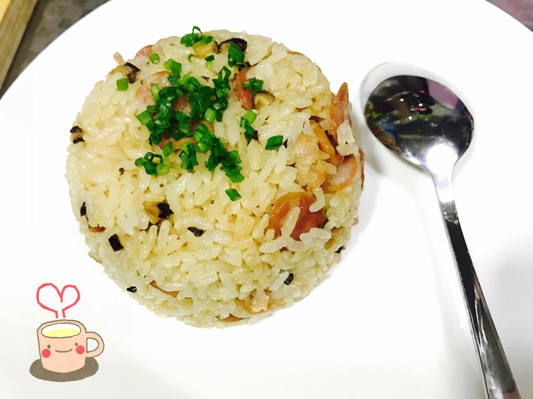 电饭锅版香菇腊肠饭