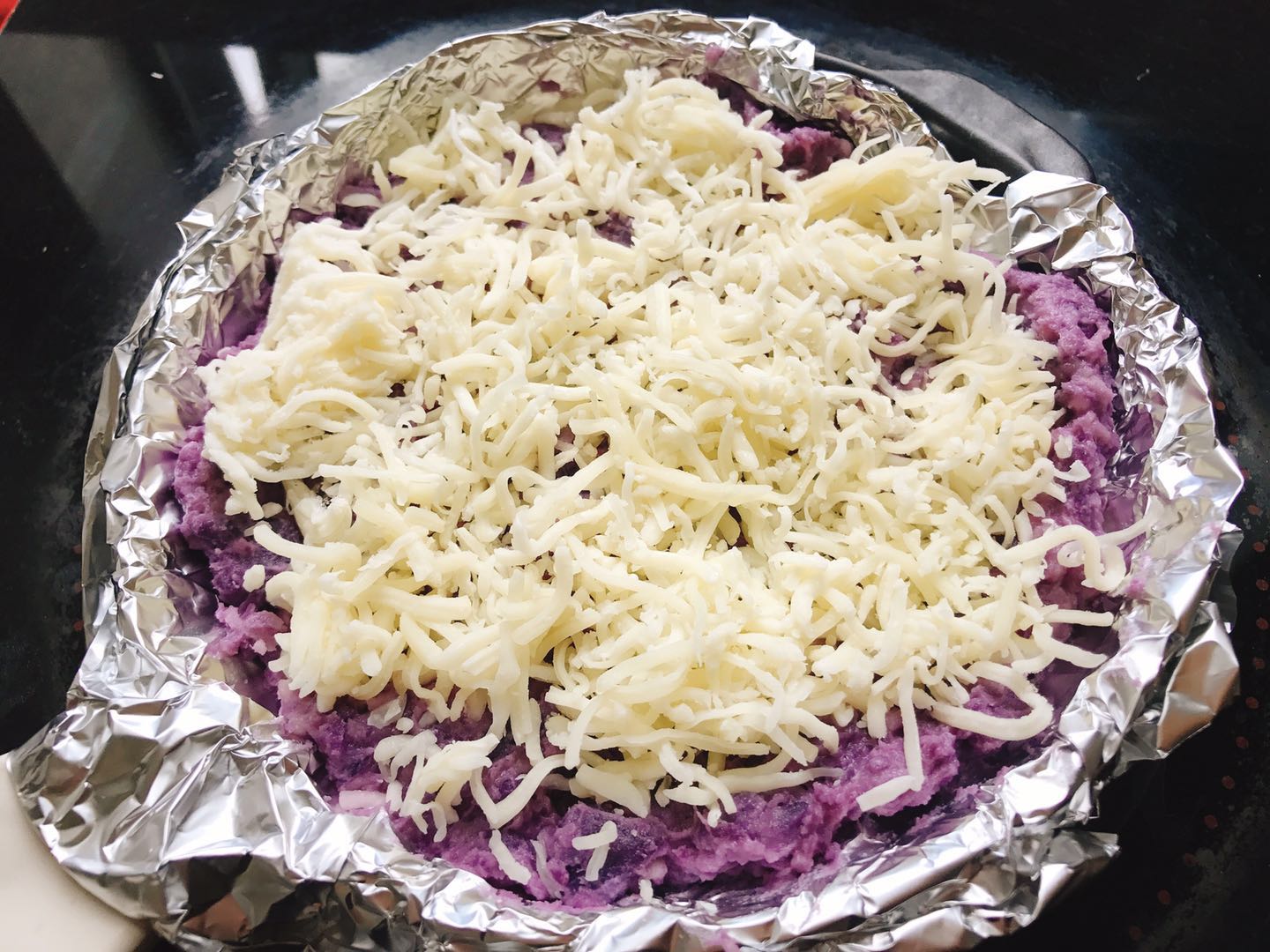 网红小吃芝士焗紫薯的做法 步骤2