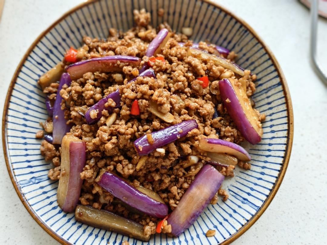 不油炸不变色不加水肉沫茄子