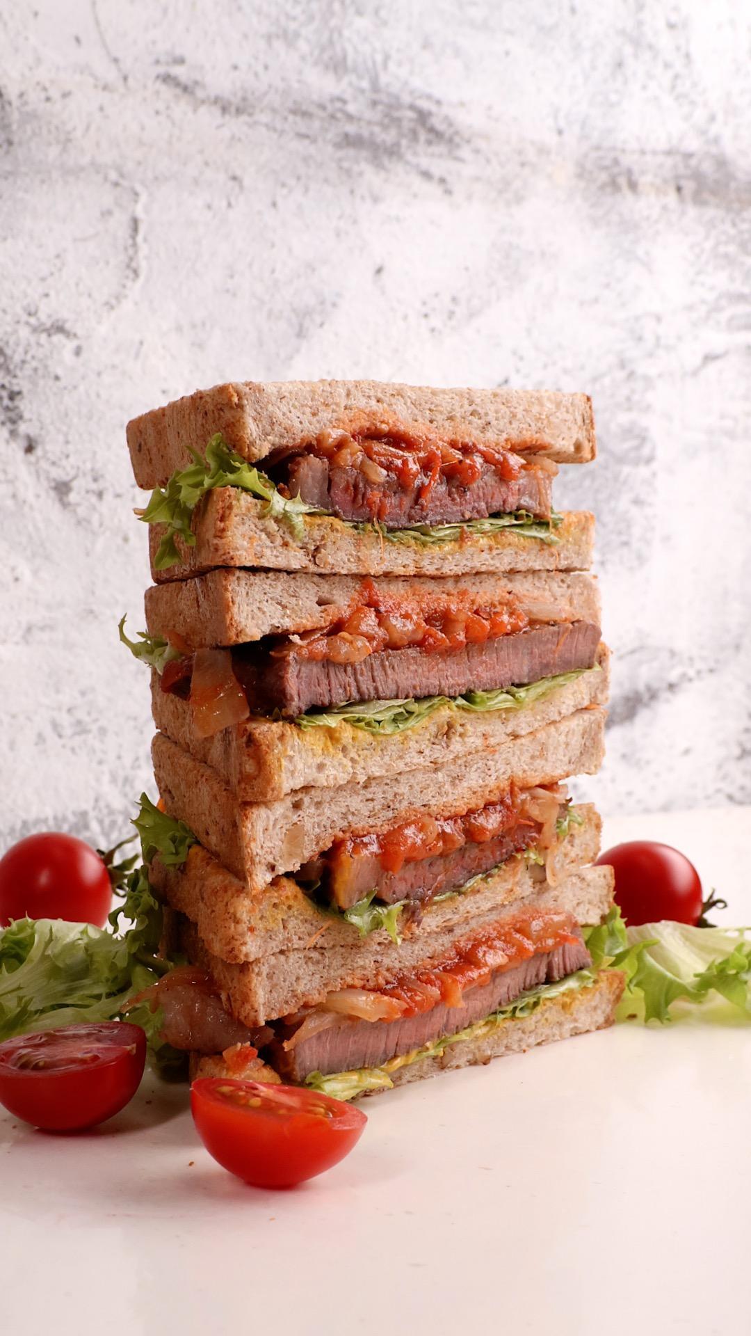 减脂牛排三明治的做法