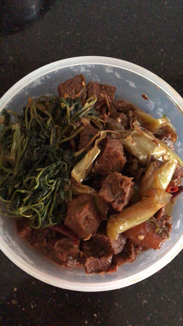 辣椒，豇豆，土豆，牛肉咸菜