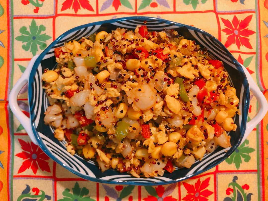 【虾仁蔬菜炒藜麦】营养早餐