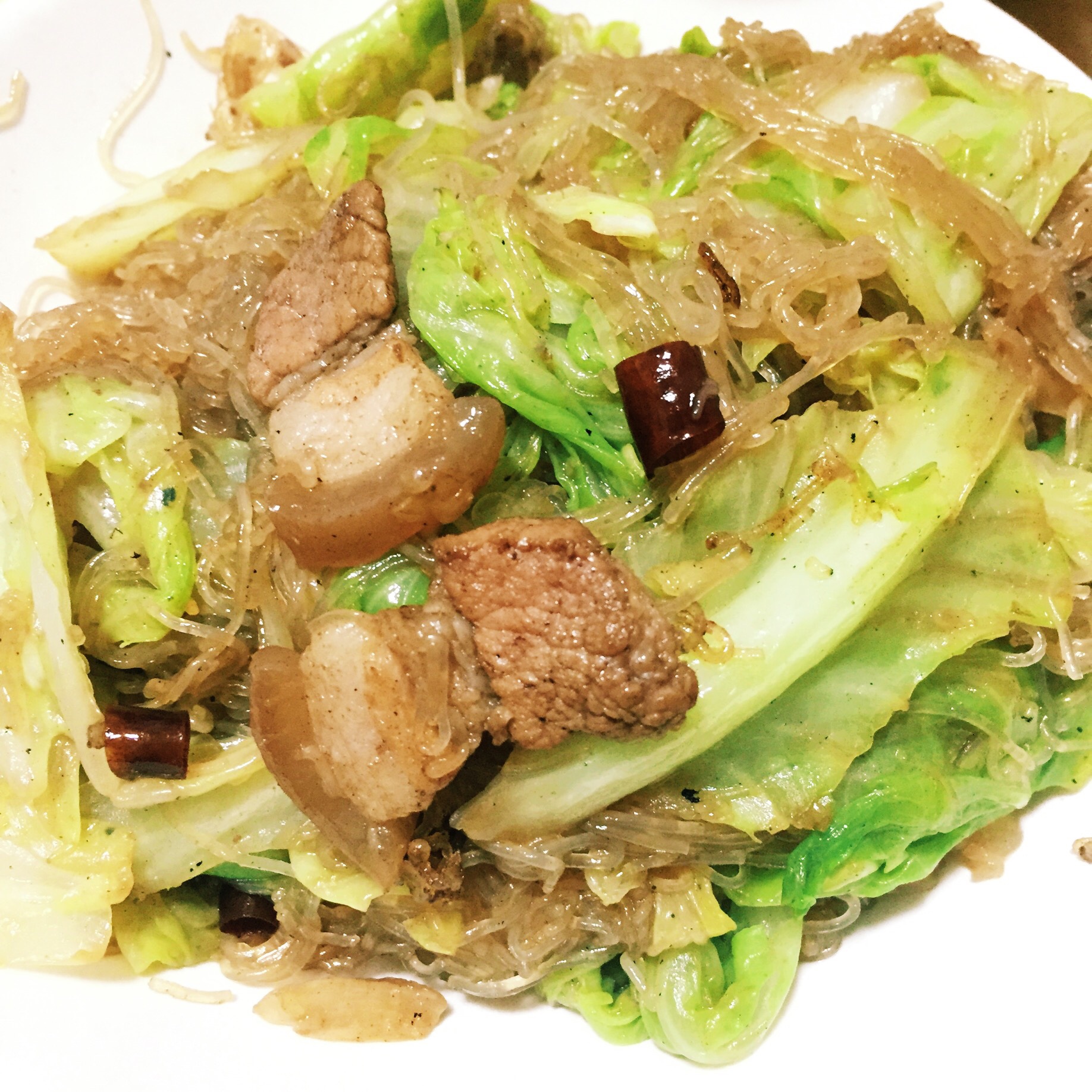 卷心菜炒粉丝 Glass noodles with Cabbage