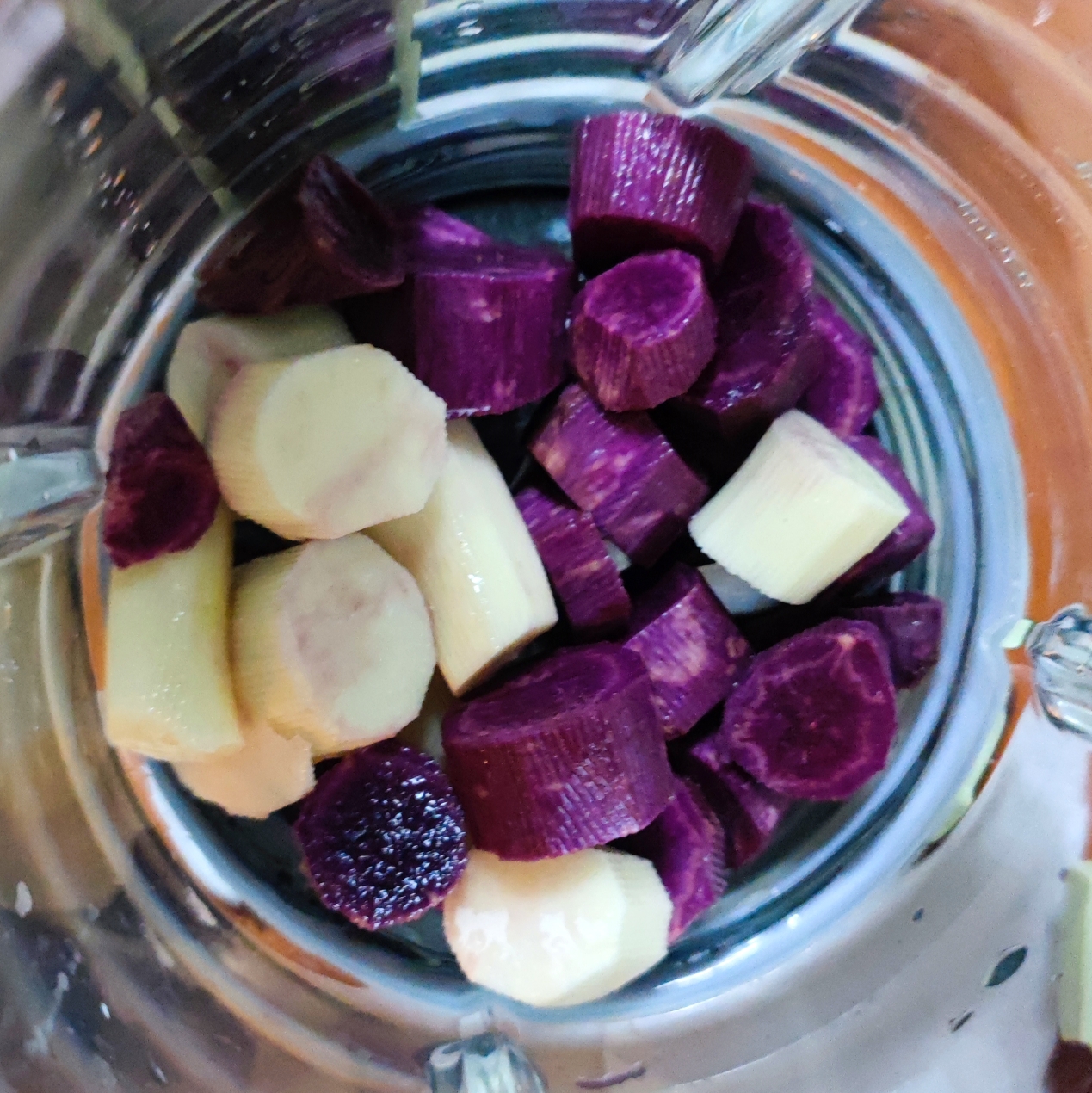 紫薯山药杂粮牛奶的做法