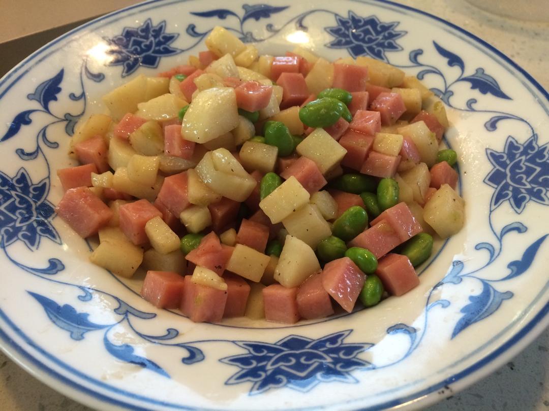 茭白毛豆鸡丁