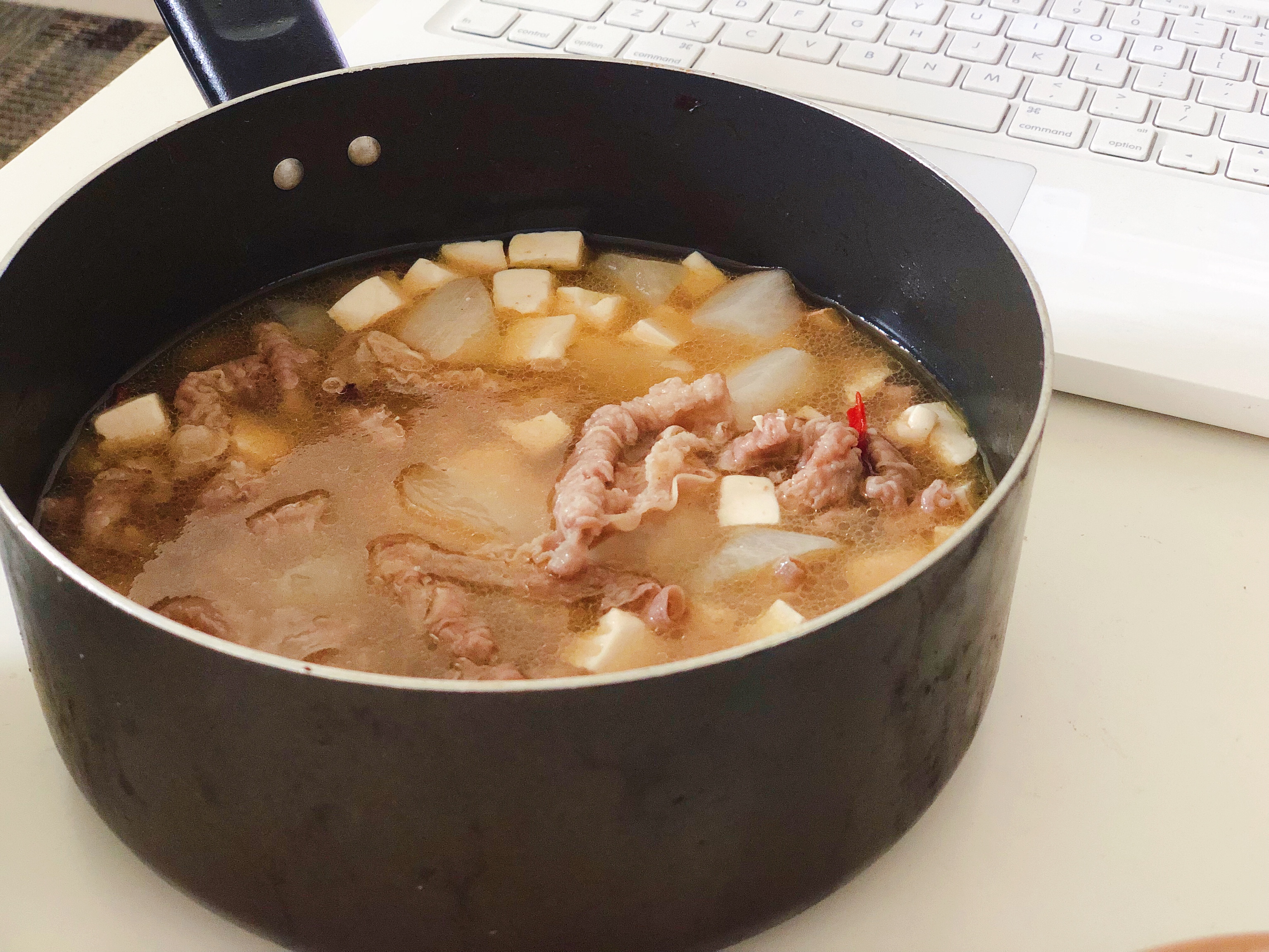 肥牛萝卜豆腐汤（快手下饭）的做法