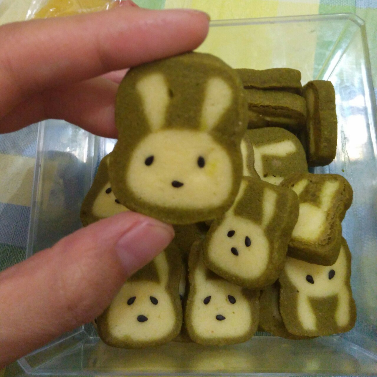 抹茶兔兔曲奇（比熊猫简单！超详细实物图+超良心手绘图）