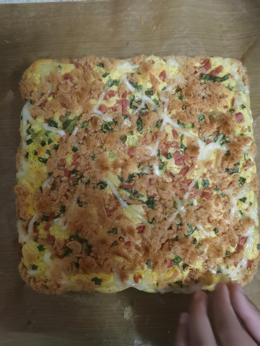 火腿香葱肉松蛋糕