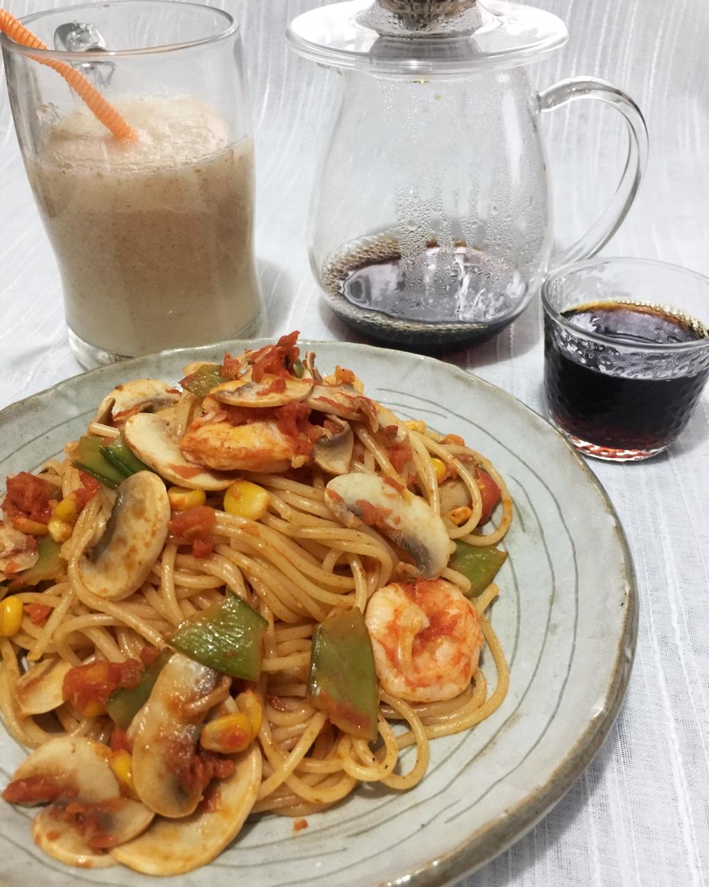 鲜虾番茄意大利面