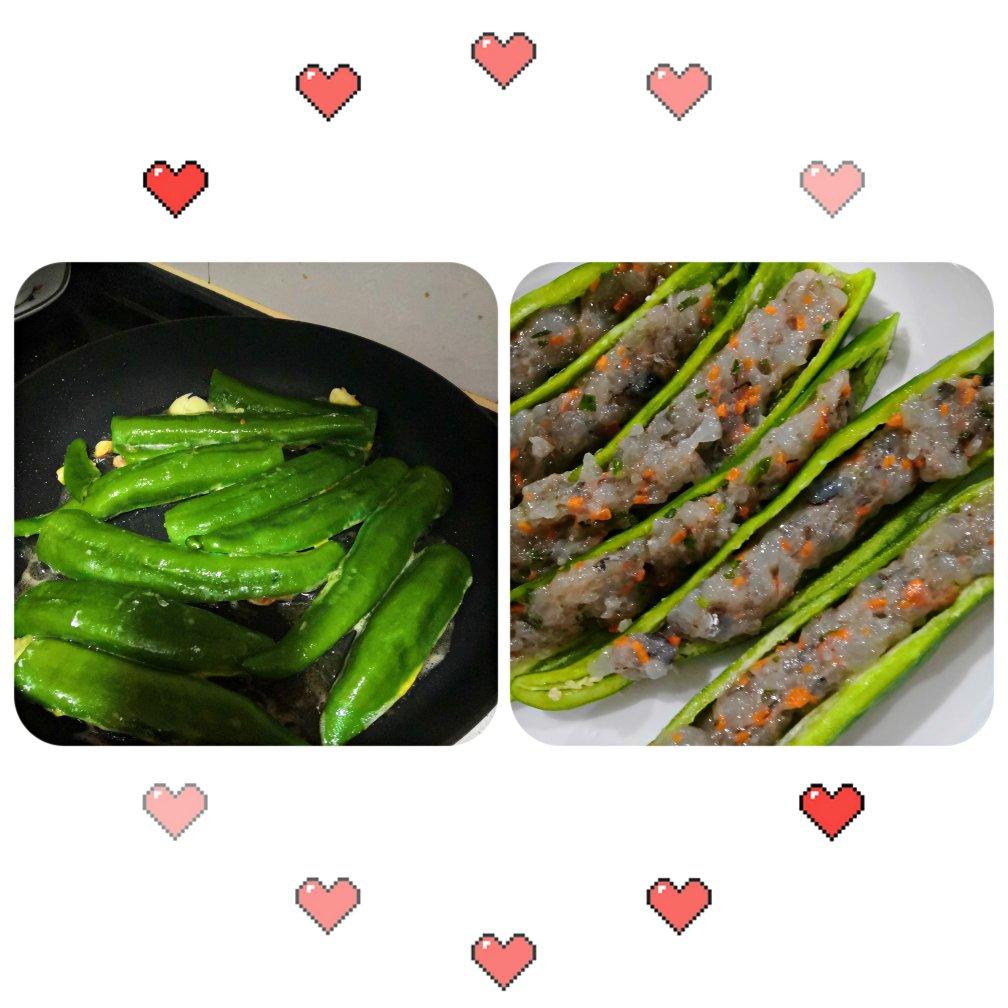 煎酿三宝之青椒酿肉