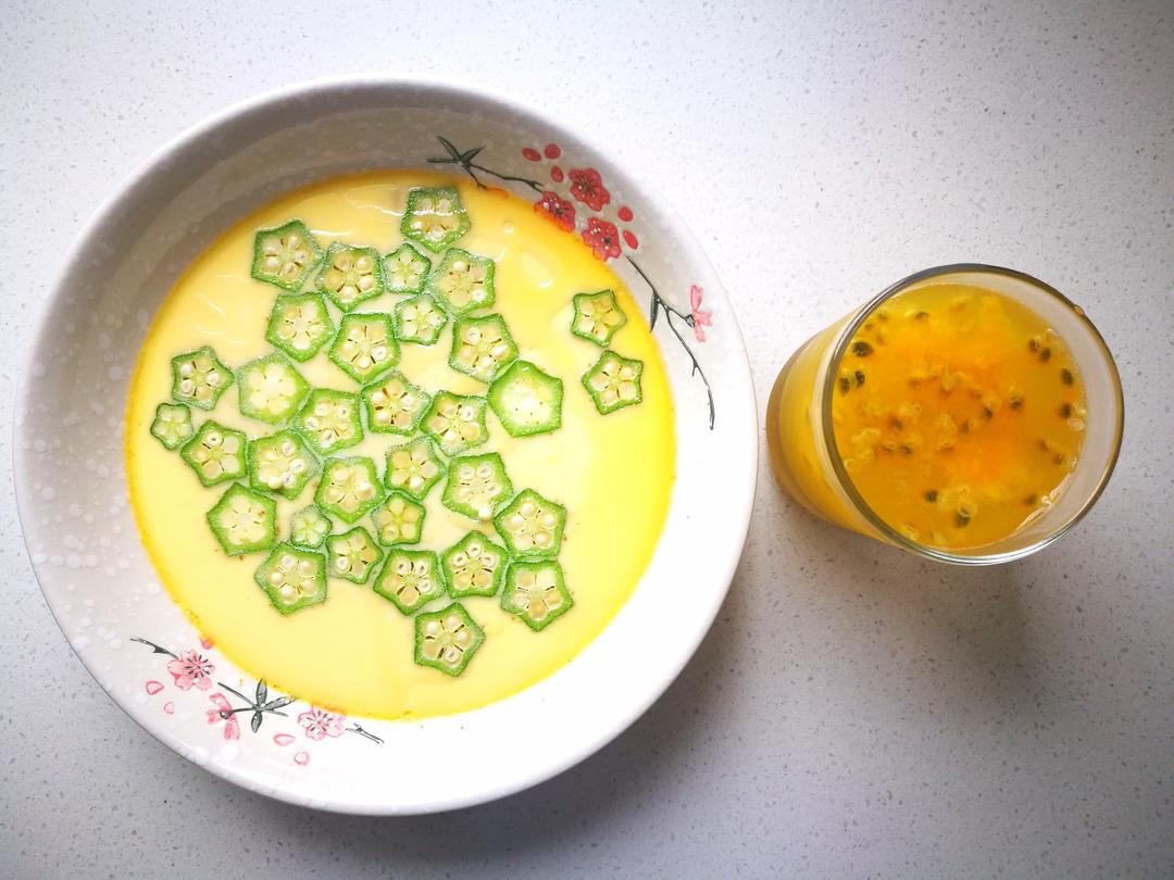 颜值控-做一朵开在碗里的花秋葵蒸水蛋