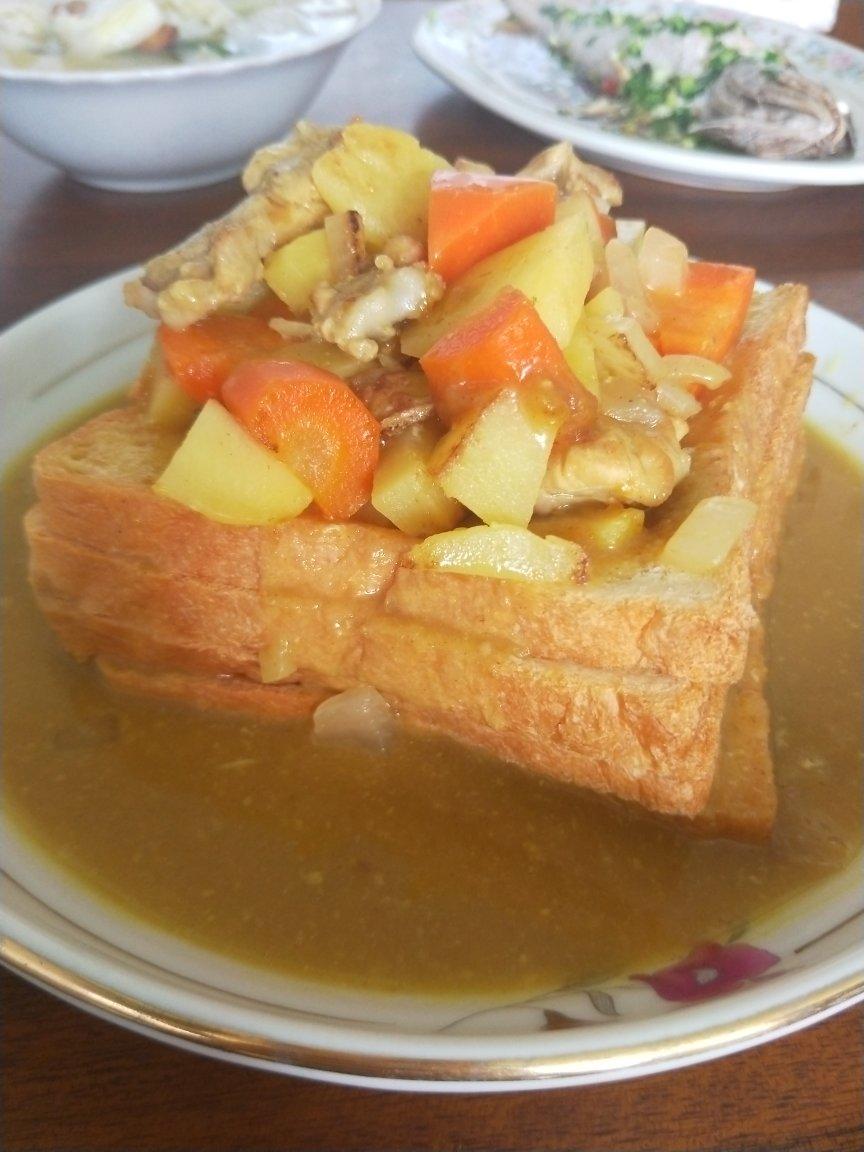 超快手吐司版咖喱面包鸡