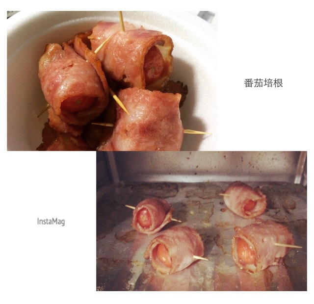 香烤培根圣女果卷