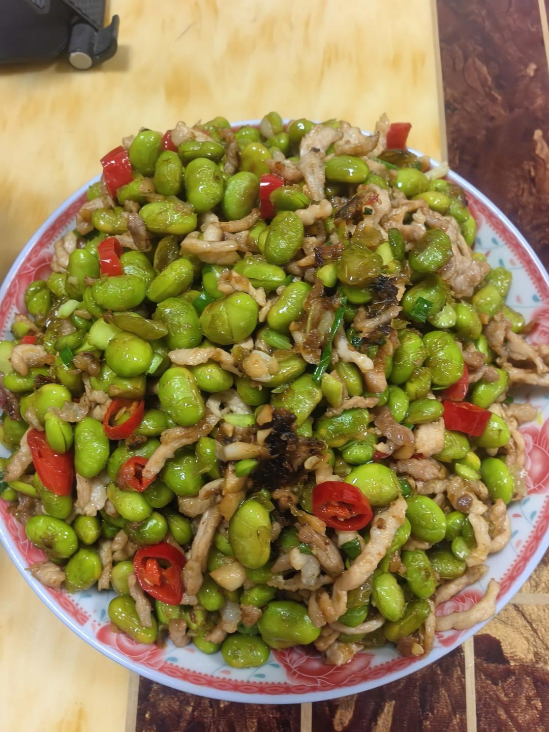 毛豆炒肉