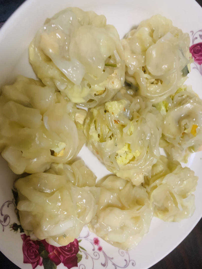 虾仁粉丝生煎包 饺子皮 不用擀面发面 饺子皮做包子