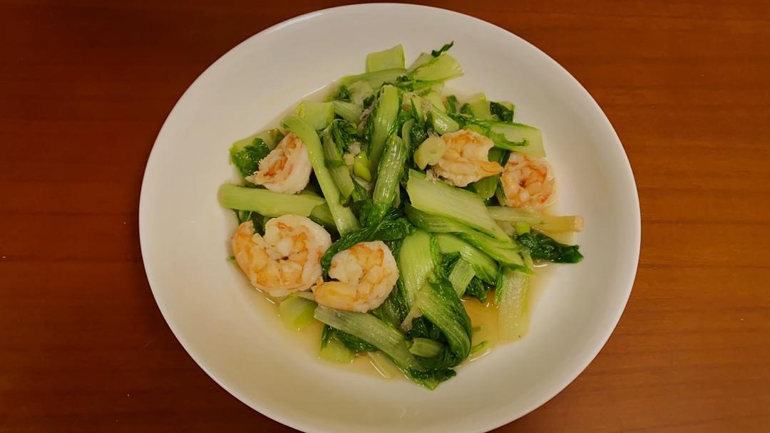 小白菜炒虾